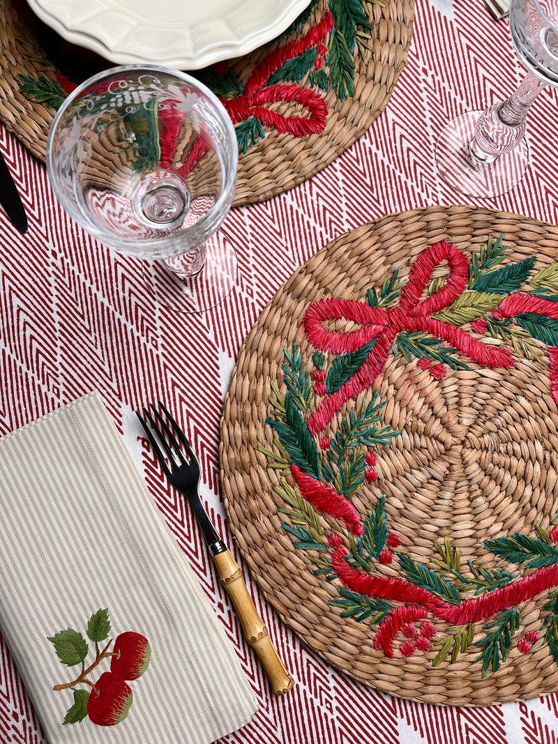 ‘The Raffia Placemat’ - Christmas Wreath Bow