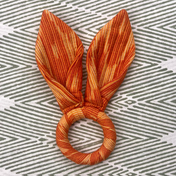 Ikat Easter Bunny Ears Napkinrings - Orange