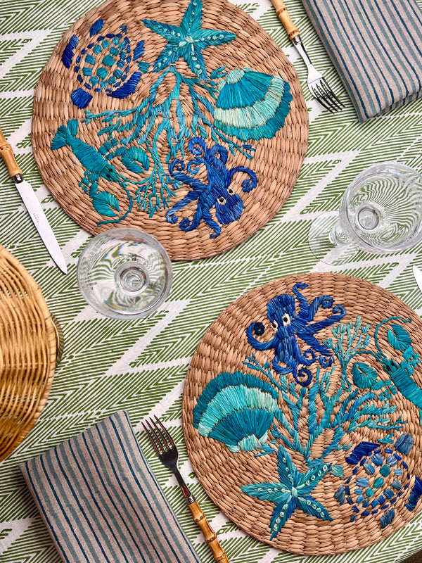 ‘The ZigZag’ Tablecloth - Bright Green