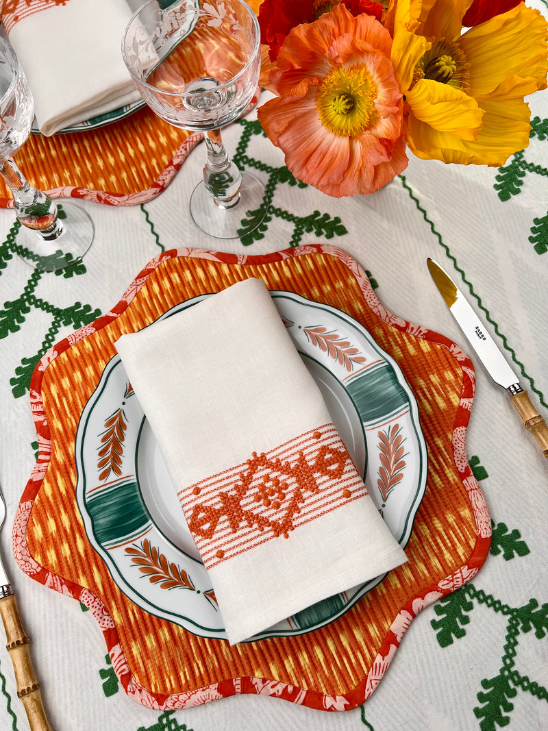 THE BREAKFAST IKAT SCALLOP PLACEMAT