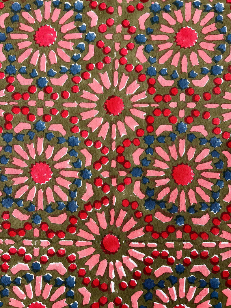 The Kaleidoscope’ Napkin Set - Moss, Red, Pink, Blue