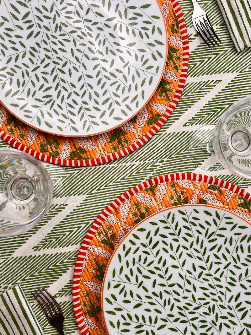 ‘The ZigZag’ Tablecloth - Bright Green
