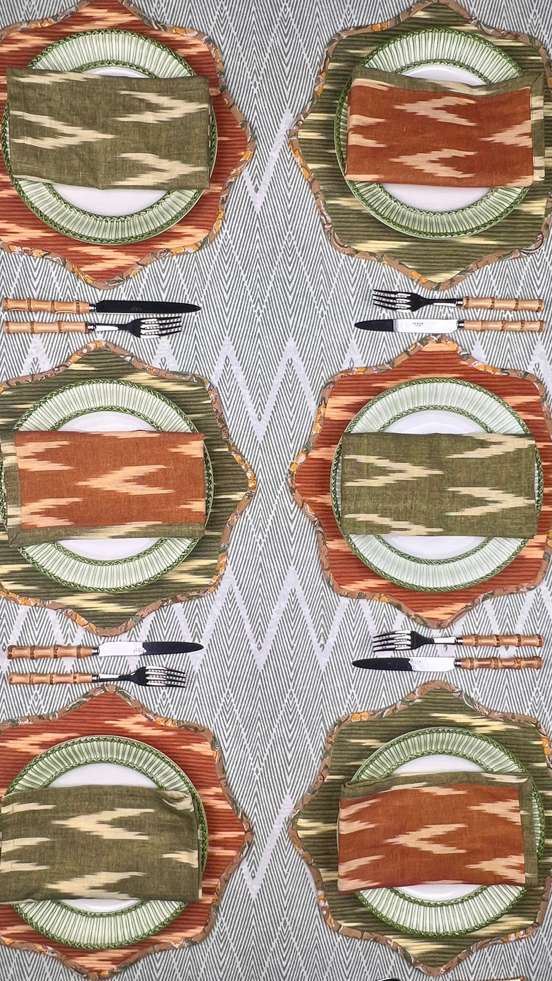 Reversible Napkin (Set of Four) Khaki/Caramel