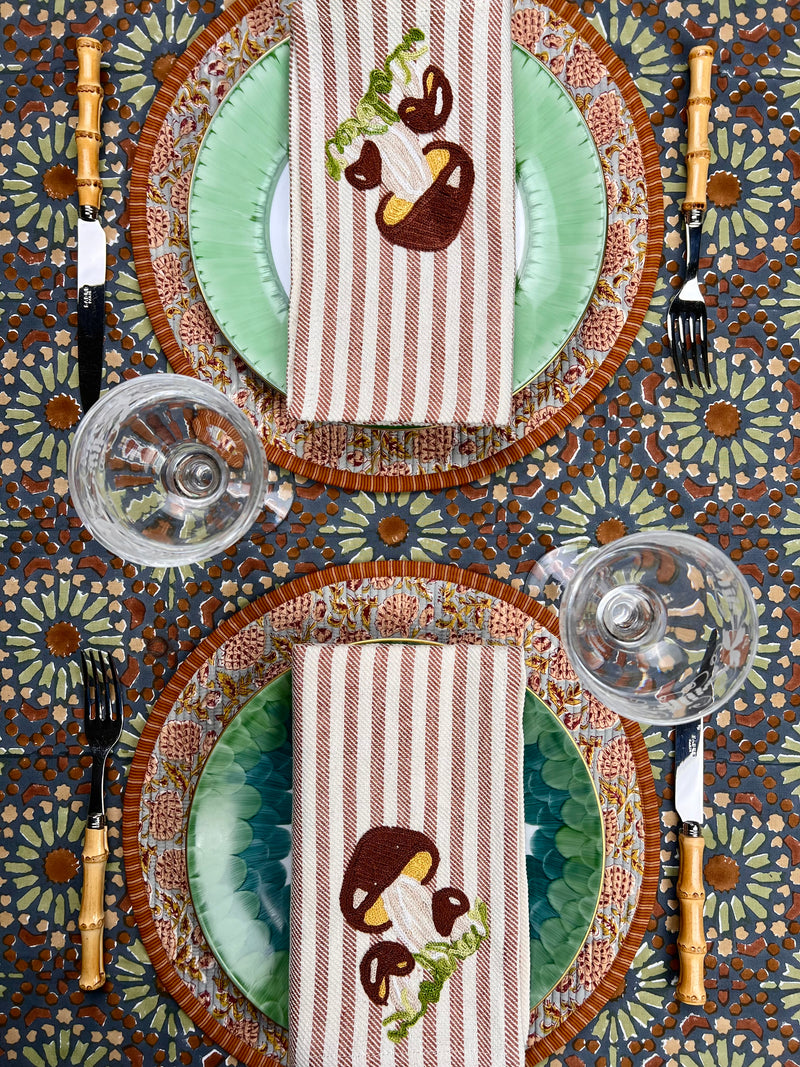 ‘The Breakfast’ Placemat - Round - Block Print