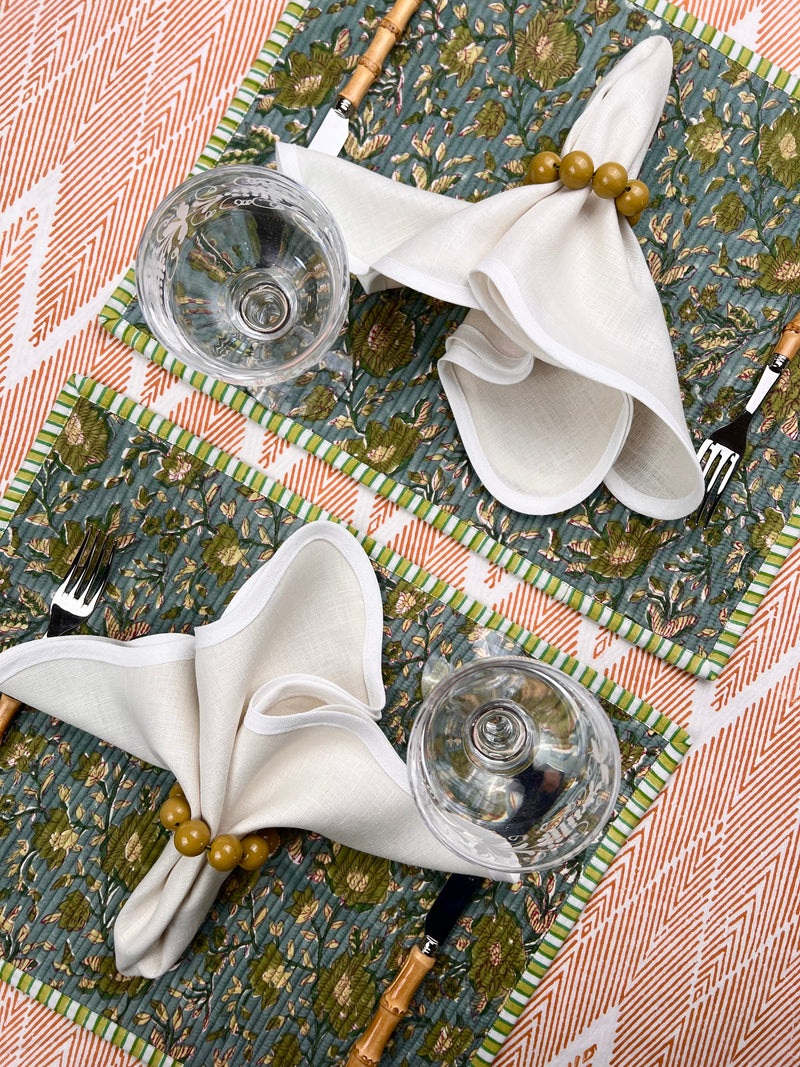 Curated Table Set: Green, blues & Olive