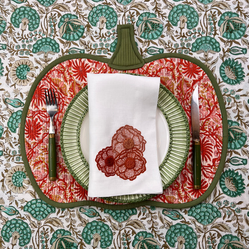 Gift Set: Set of 4 reversible Pumpkin Placemats