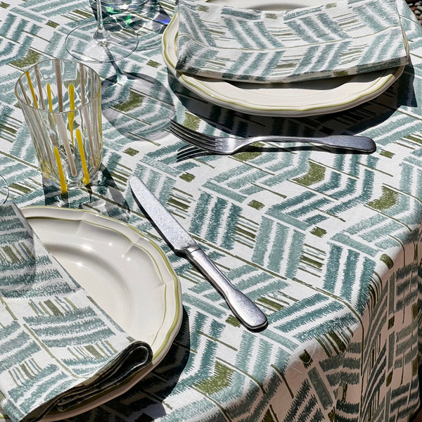 ‘The Ikat’ Napkin Set - Blue Green