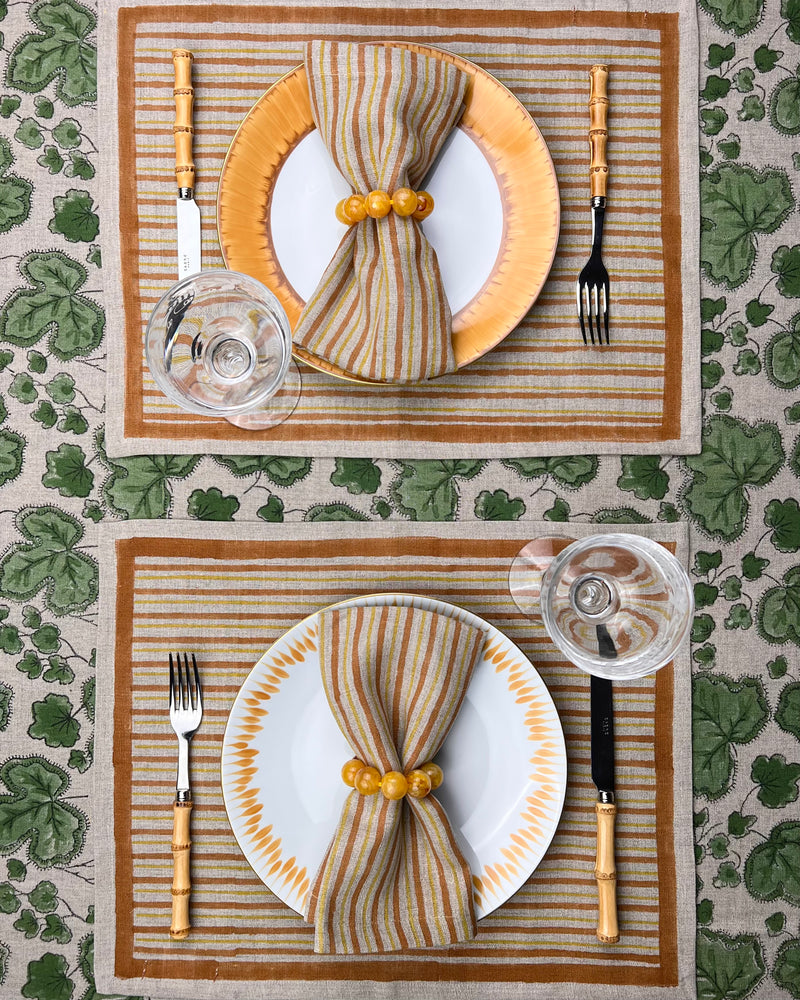 ’The Swedish Stripe’ Placemats (natural base) - 100% Linen