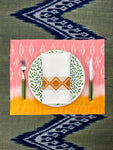 Vintage Silk Ikat Placemats (pink orange)