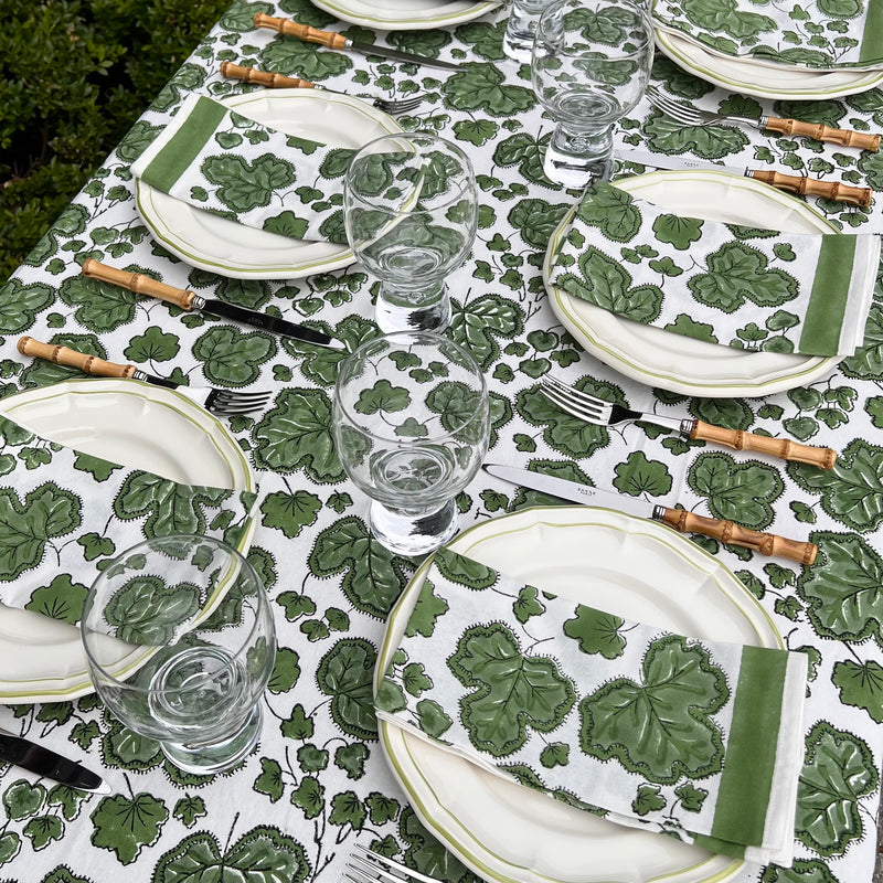 ’The Figue Leaf’ Napkins Set - Swedish Green - Cotton