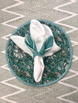 Ikat Easter Bunny Ears Napkinrings - Blue