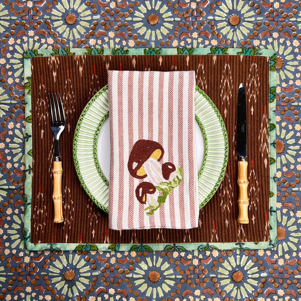 The Mushroom Napkin - Chestnut Stripe