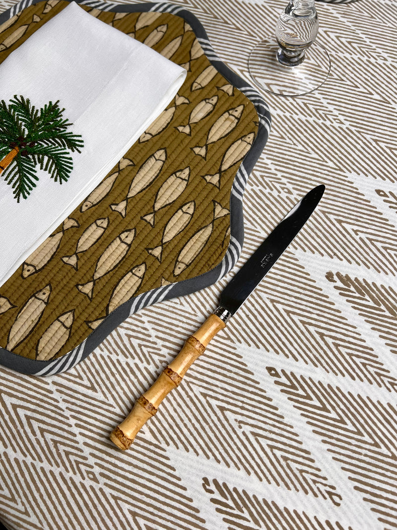 ‘The ZigZag’ Tablecloth - Taupe