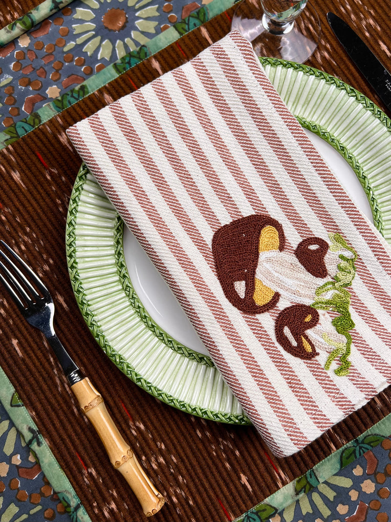 The Mushroom Napkin - Chestnut Stripe