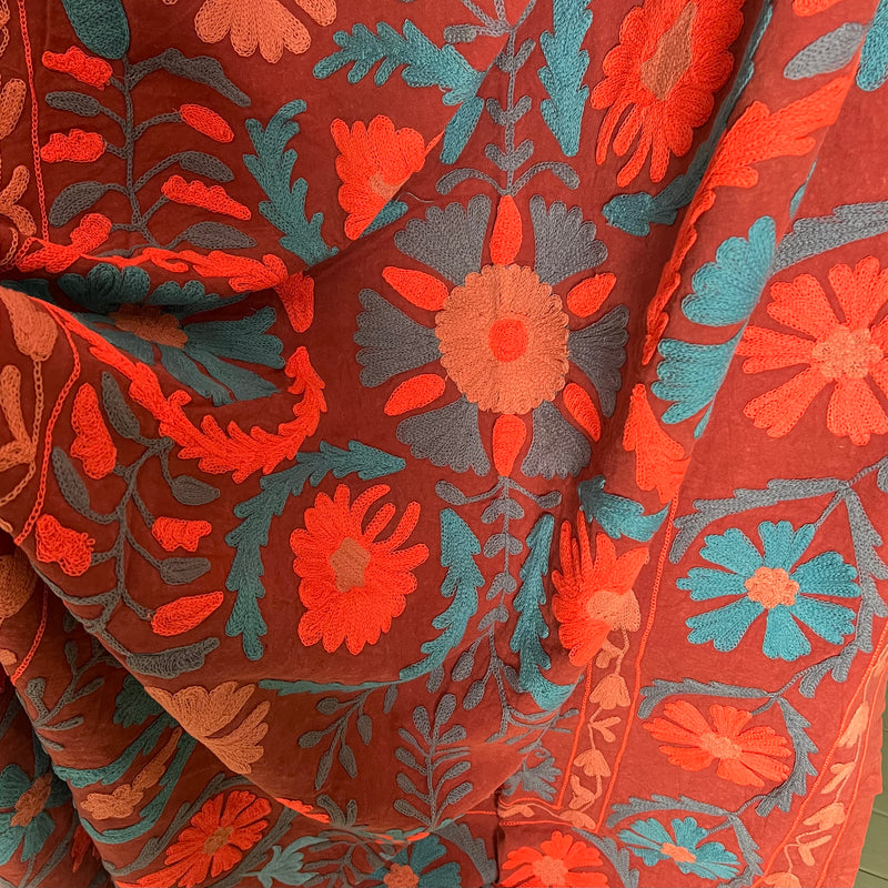 Suzani Cloth Rusts & Greyish Blues