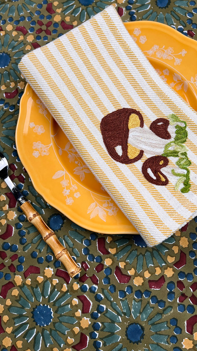 The Mushroom Napkin - Maize Yellow Stripe