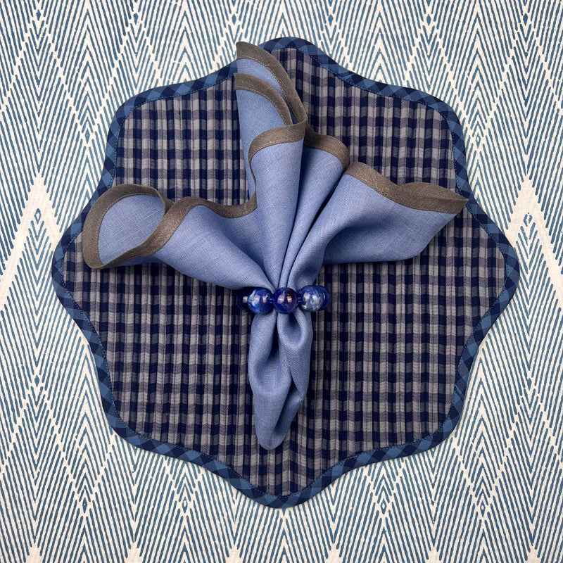 Curated Table Set: Blue & Grey Gingham