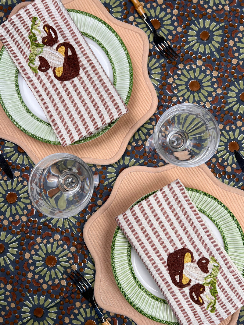 The Mushroom Napkin - Chestnut Stripe