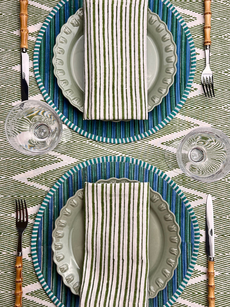 ‘The Breakfast’ Placemat - Round - Block Print