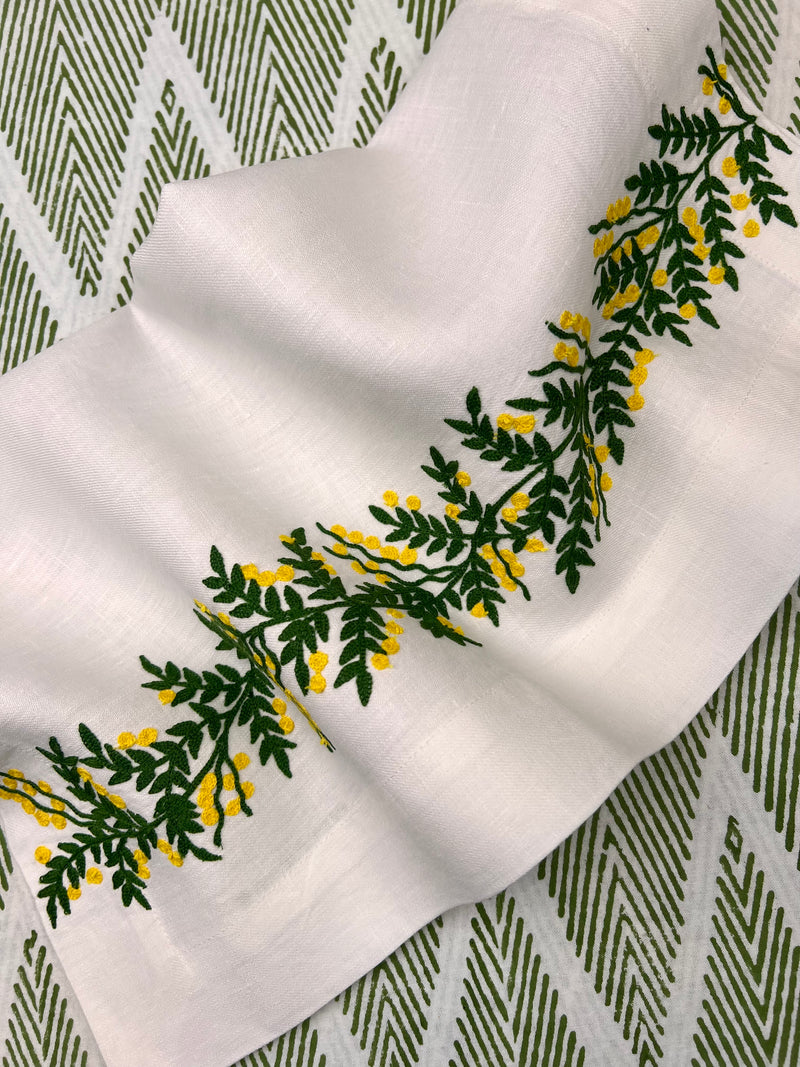 ’The Mimosa Vine’ Linen Napkin