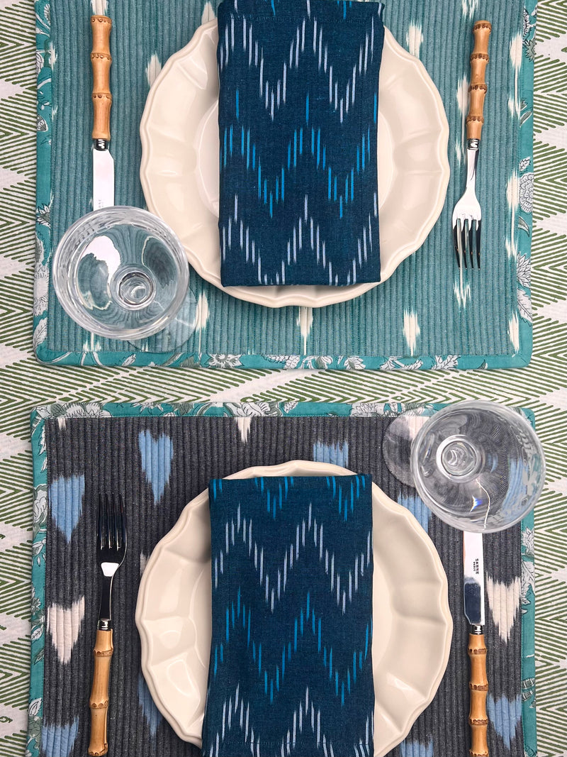 Reversible Napkin (Set of Four) Teal/Apricot