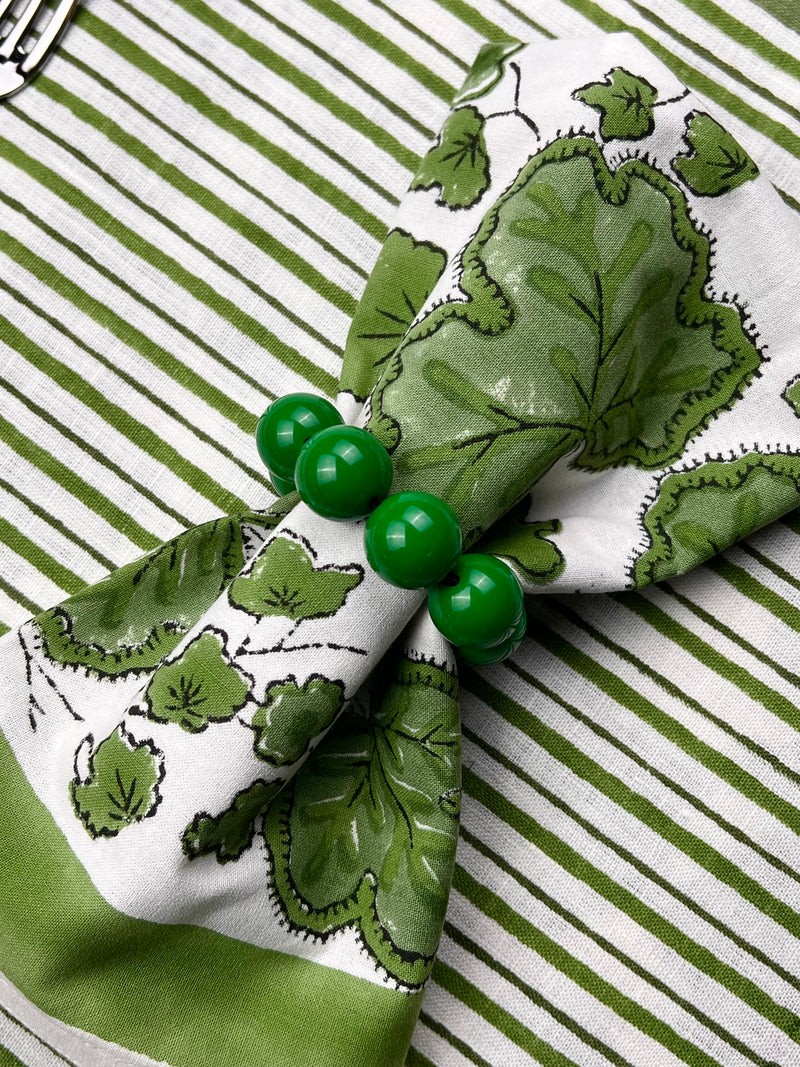 ’The Figue Leaf’ Napkins Set - Swedish Green - Cotton