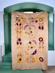 Suzani Cloth Sand Coloured & Multicoloured Embroidery