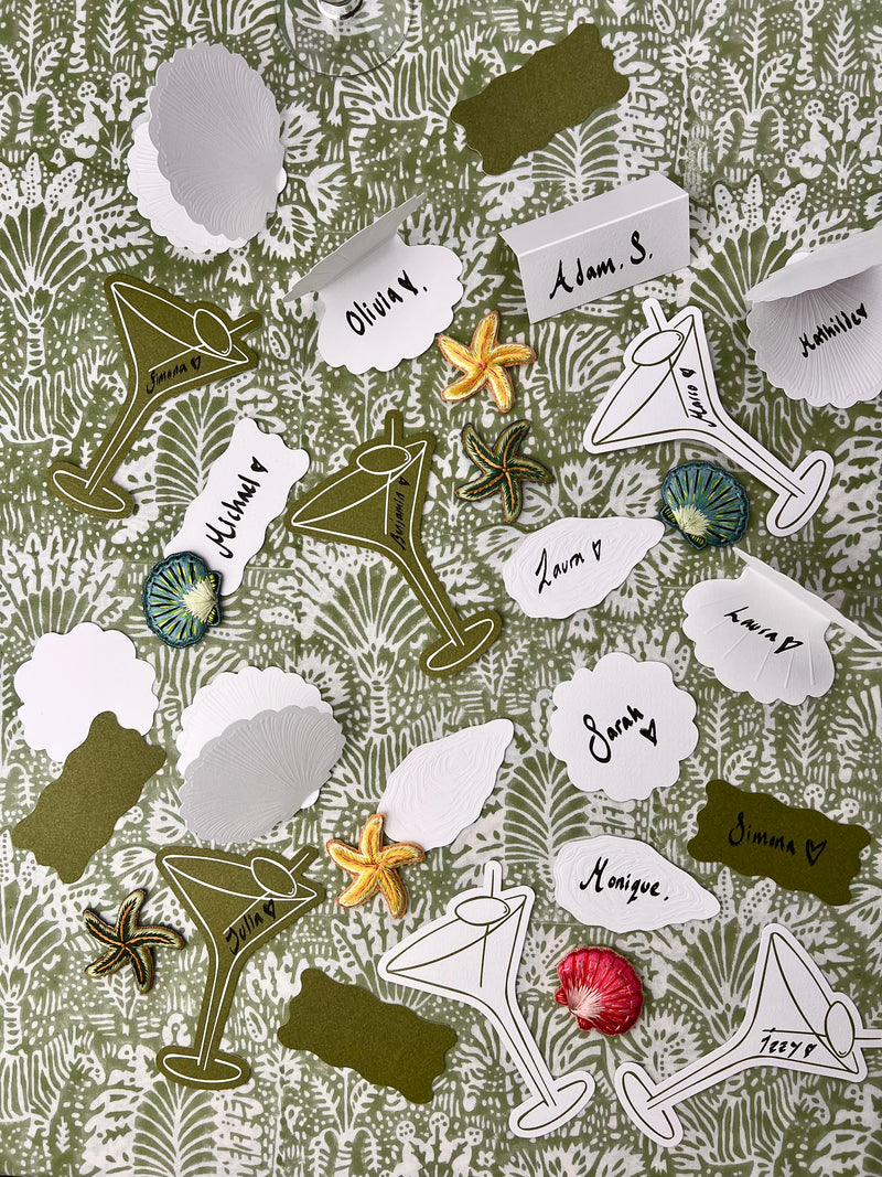 Luxury Place Cards - Oyster (White)