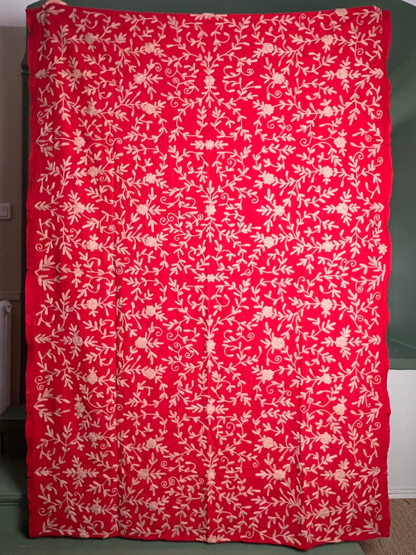 Suzani Cloth Red & Light Dusty Rose