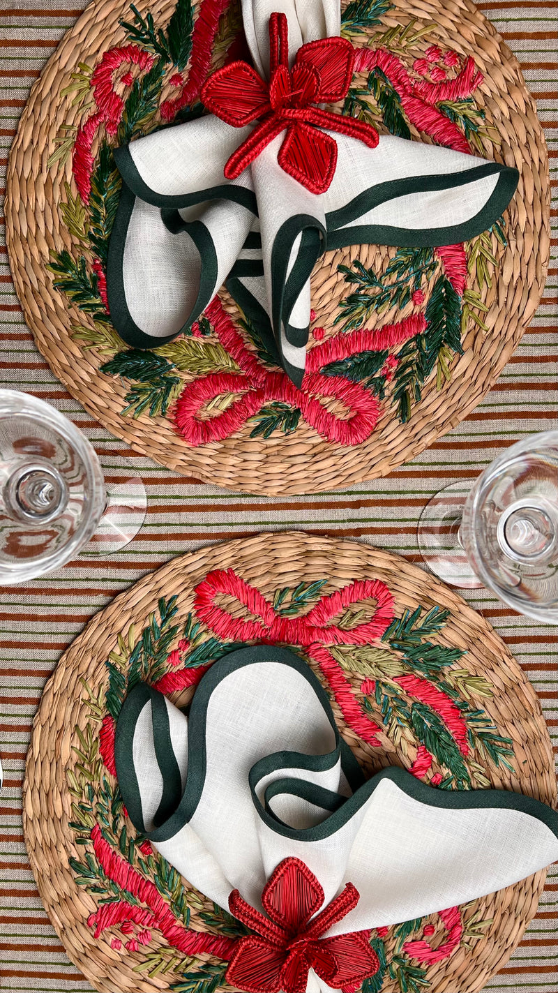 ‘The Raffia Placemat’ - Christmas Wreath Bow