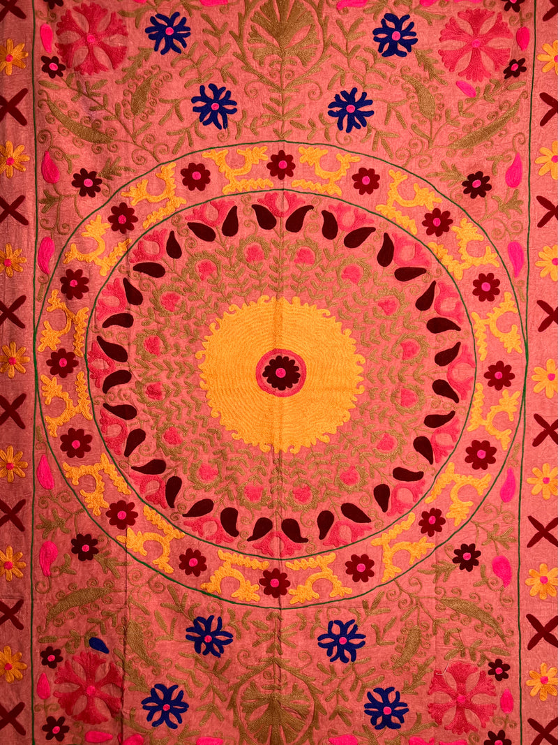 Suzani Cloth Distressed Rust & Multicoloured