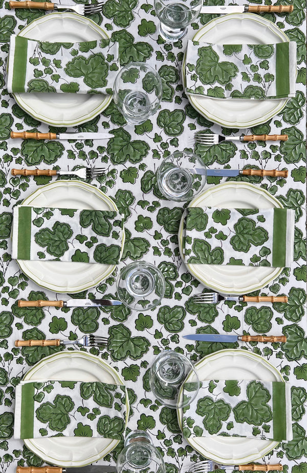 ’The Figue Leaf’ Napkins Set - Swedish Green - Cotton