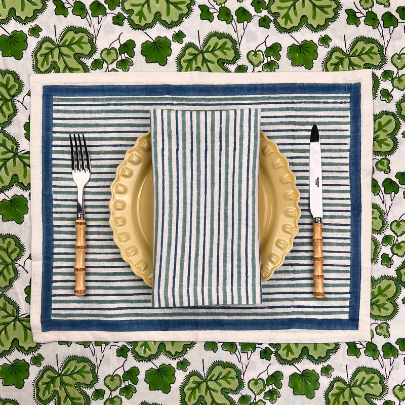 ’The Swedish Stripe’ Placemats (white base) - 100% Linen