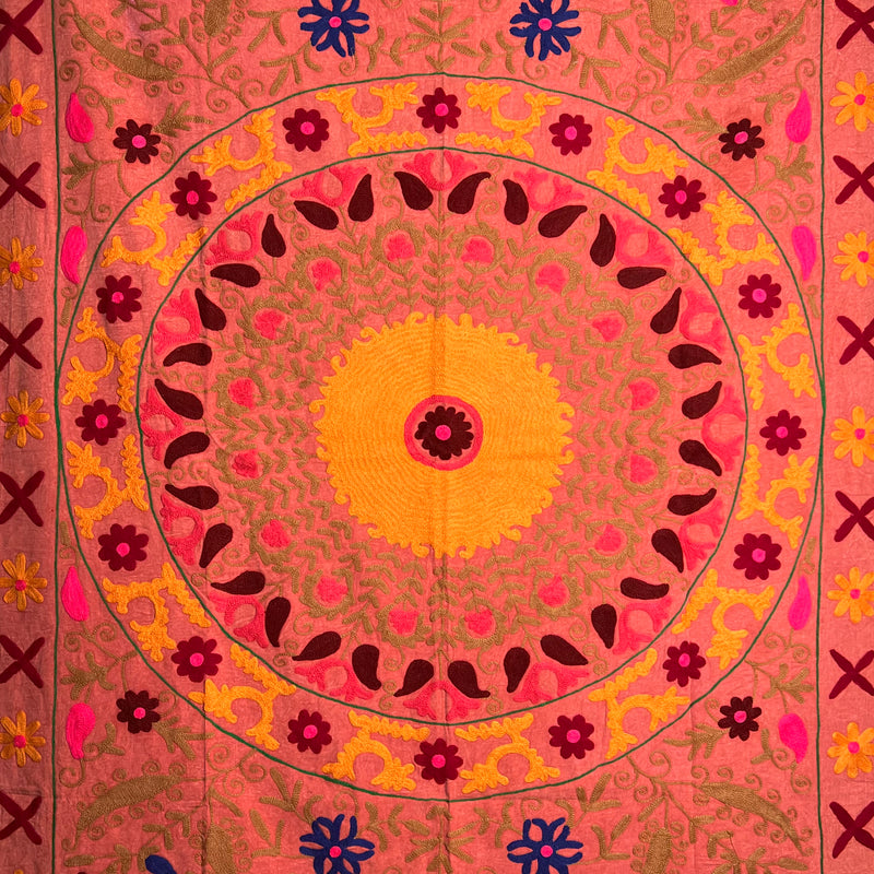 Suzani Cloth Distressed Rust & Multicoloured