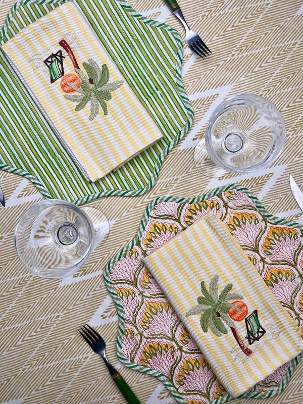‘The Breakfast’ Placemat - Scallop - Block Print