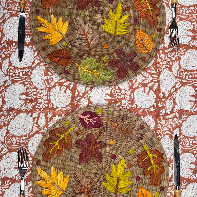 ‘The Raffia Placemat’ - Autumn Leaves Scattered