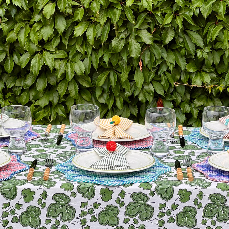 ’The Figue Leaf’ Tablecloth - Swedish Green - Cotton