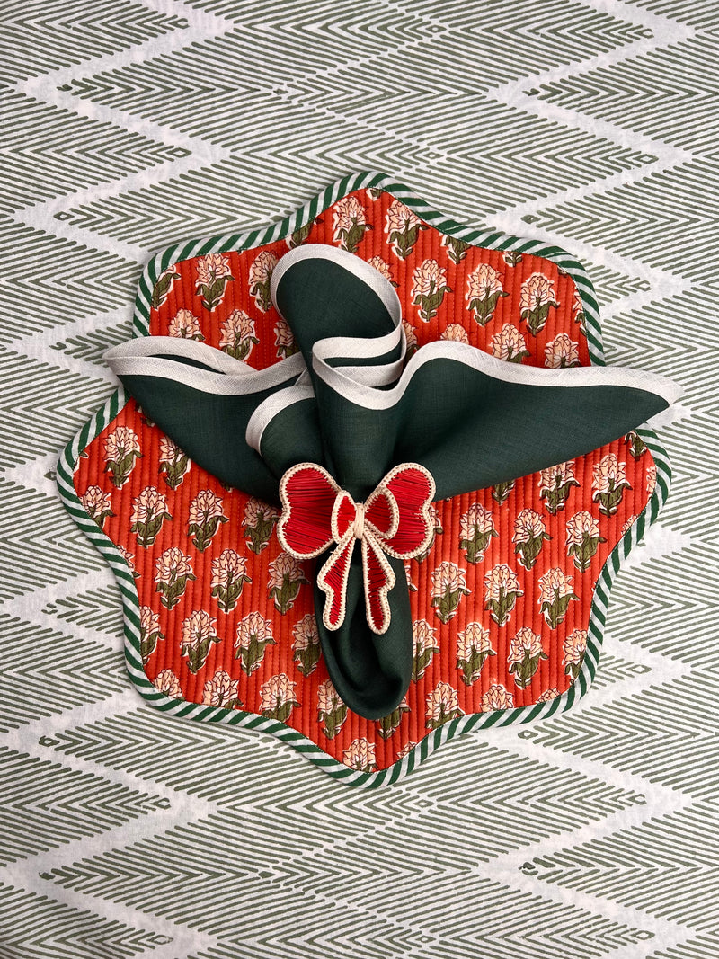 ‘The Breakfast’ Placemat - Scallop - Block Print