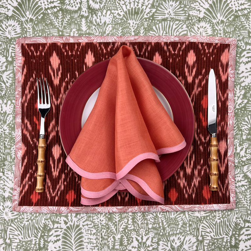 Gift Set: Set of Four Ikat Placemats (Amaranth)