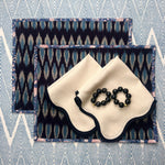 Curated Table Set: Blues, Ivory & Black
