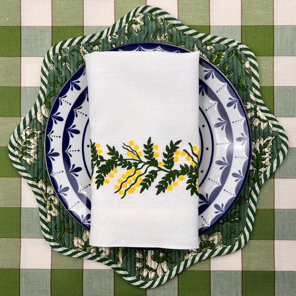 ’The Mimosa Vine’ Linen Napkin