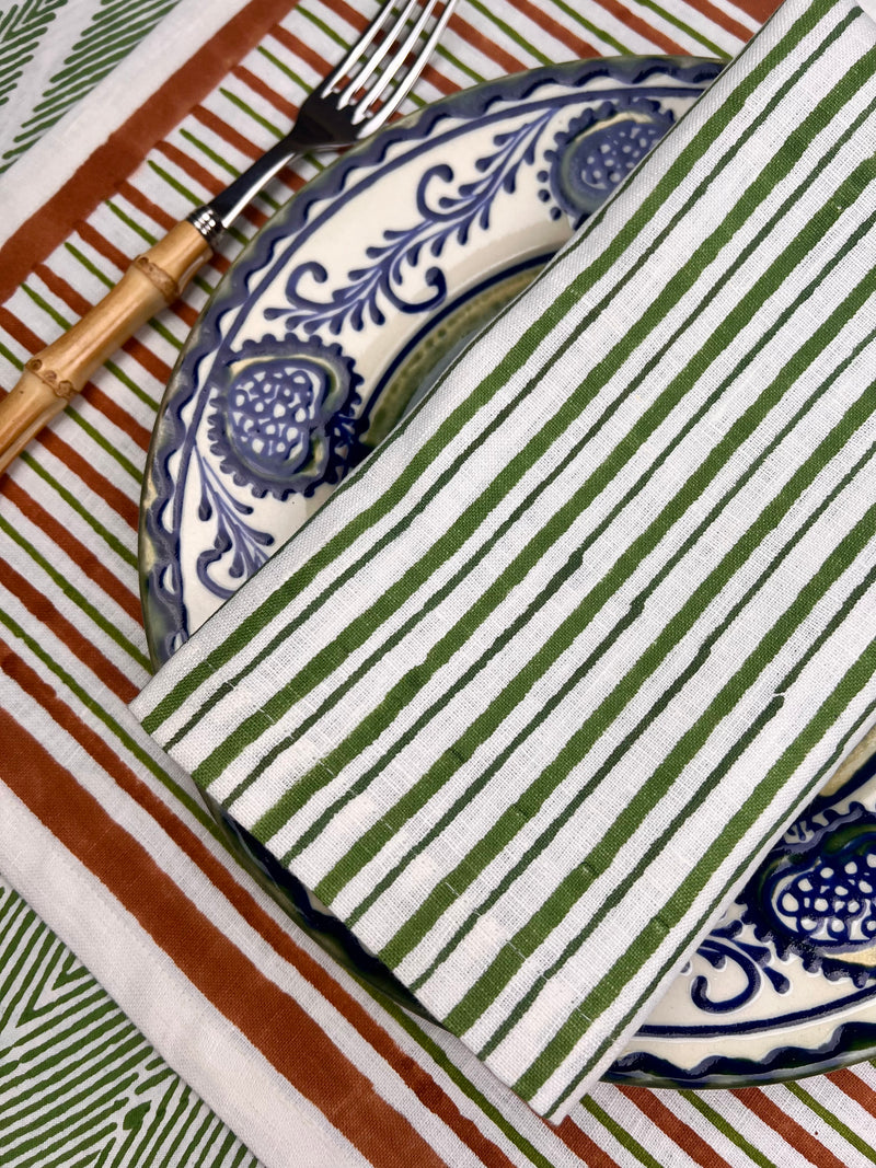 ’THE SWEDISH STRIPE’ Placemats (white base) - 100% Linen