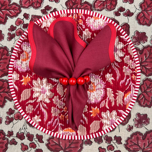 ‘The Breakfast’ Placemat - Round - Block Print