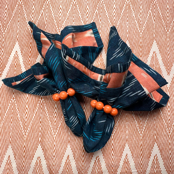Curated Table Set: Navy & Coral