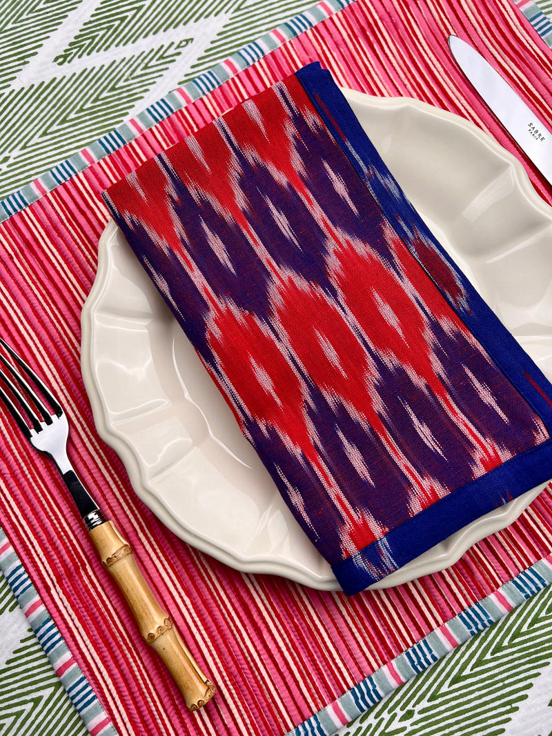 Reversible Napkin (Set of Four) Dark Blue/Red/Purple