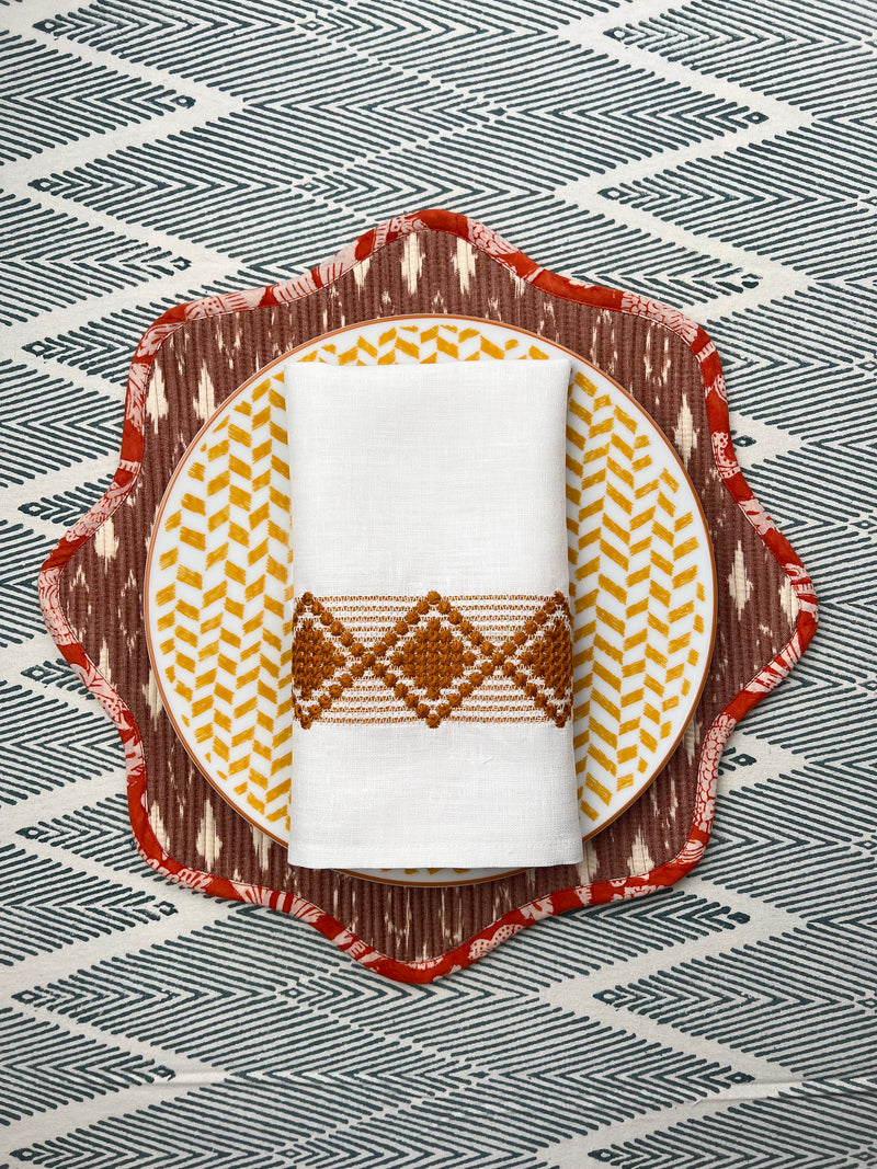 THE BREAKFAST IKAT SCALLOP PLACEMAT