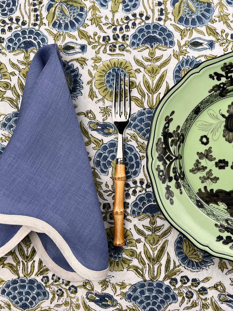 The Floral Tablecloth (Blue & Olive)