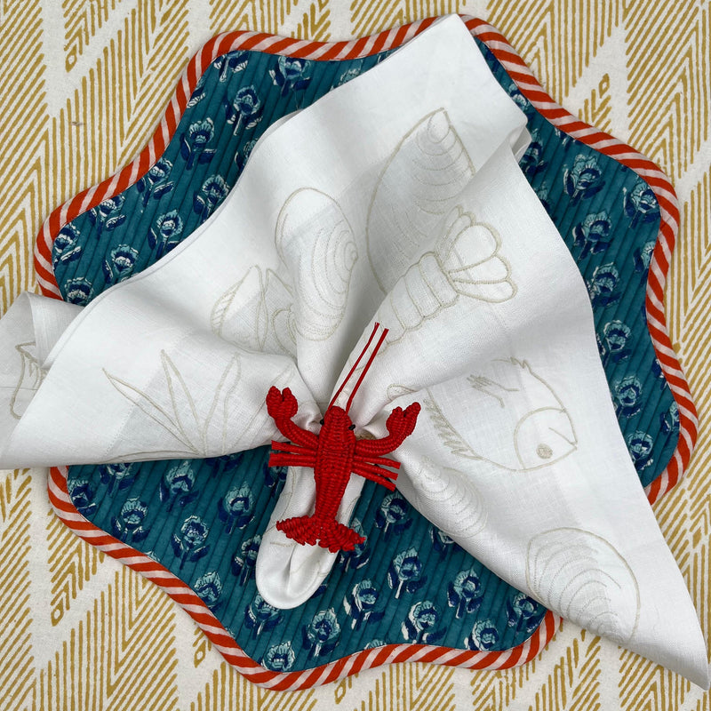 The Seafood Napkin’ - Embroidered in Ivory