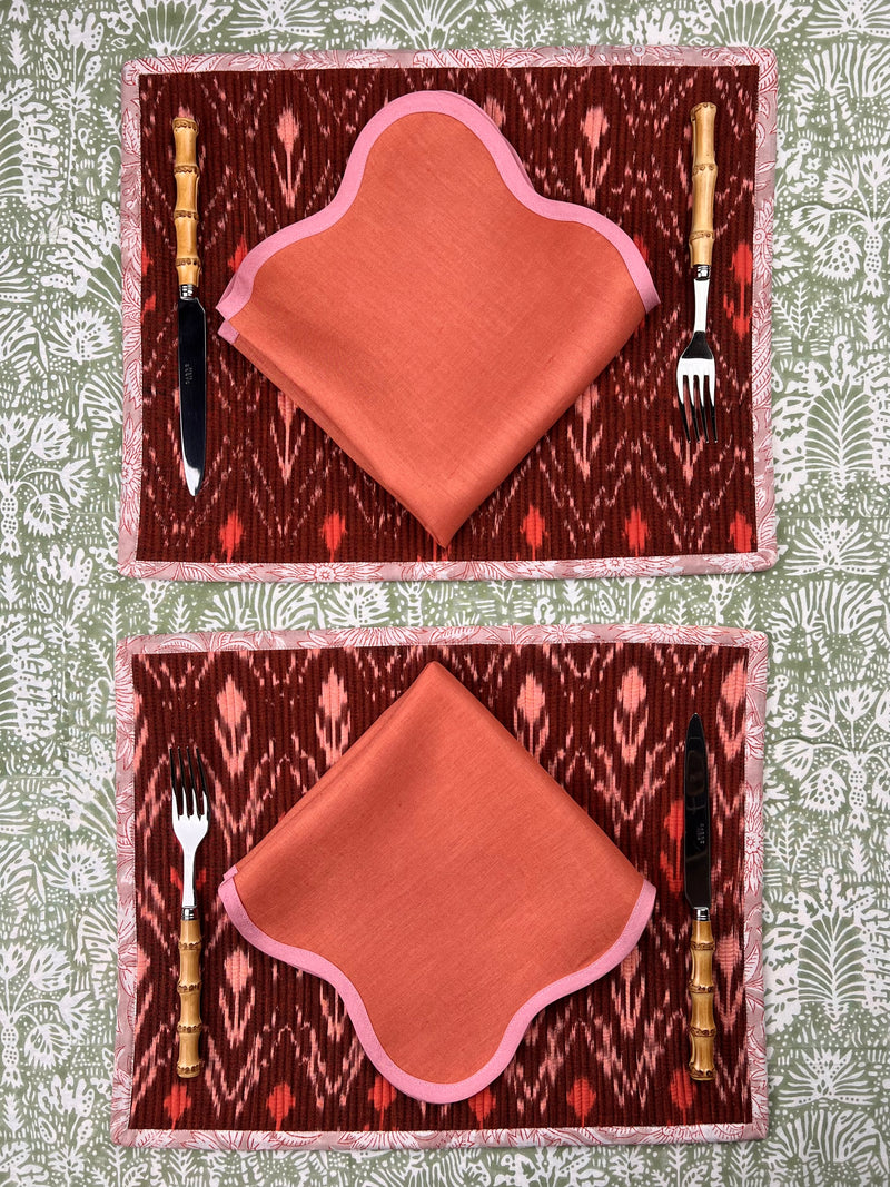 Gift Set: Set of Four Ikat Placemats (Amaranth)