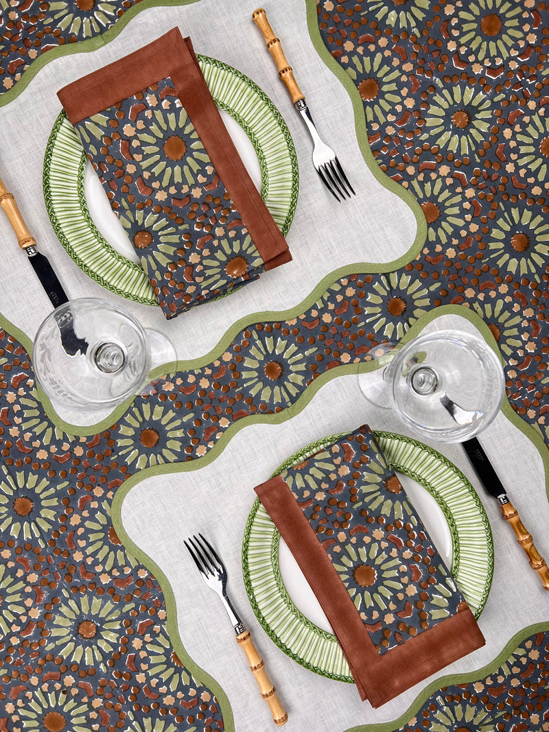 ‘The Kaleidoscope’ Napkin Set - Aubergine, Rust & Sage
